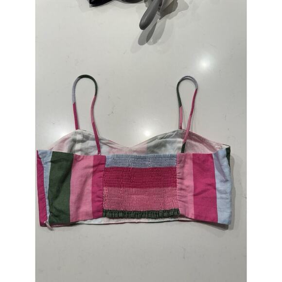 Zara Women’s Size Small Colorful Striped Cropped Bustier Top Festival - Picture 5 of 6